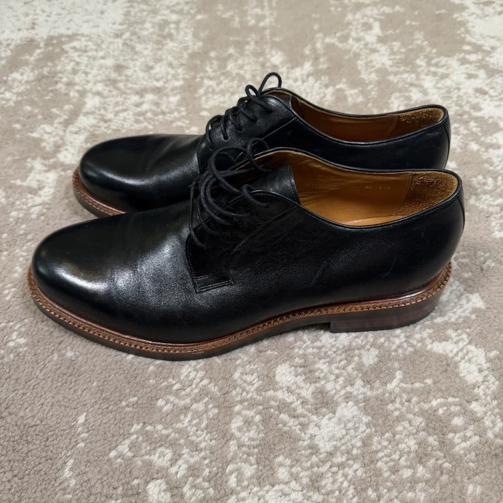 Beckett Simonon Men's Dunham Derbies Black Leather Oxford Dress Shoes Size 11.5